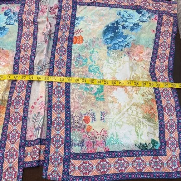 Tolani Collection Boho Floral Kimono Top Open Front Multicolor Sz M Festival - Picture 6 of 6